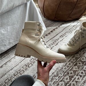 Stylish Women's Cream Ankle Boots